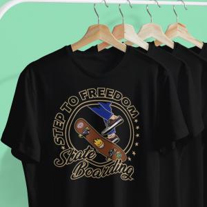 Skateboard Freedom mintás póló