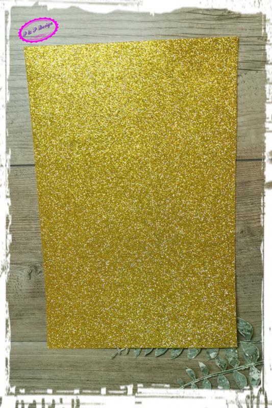 Glitteres dekorgumi 20*30 cm, majdnem az A/4 méret - arany