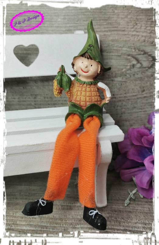 Lógólábú őszi kukorica figura kb. 7 cm magas + lógó láb - fiú