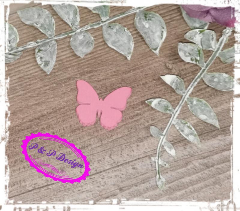 Pink fa pillangó 2,2*2,5 cm