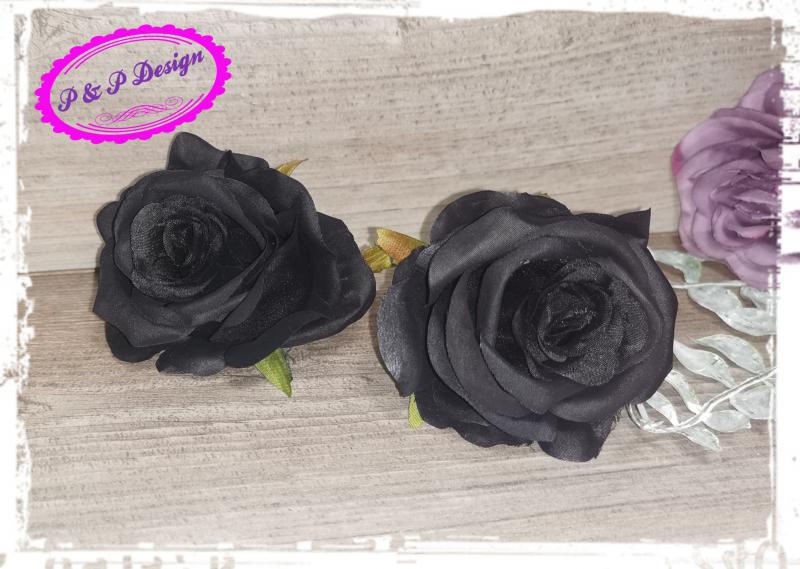 Rózsa virágfej kb. 7-7,5 cm fejátmérő - fekete