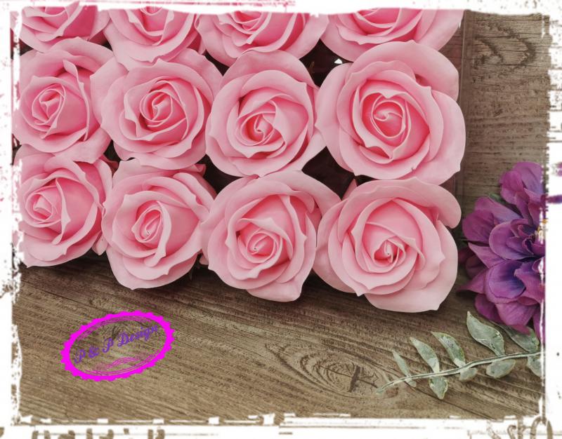 Szappanrózsa virágfej kb. 6*6 cm, enyhén illatos, nem vízálló! - rózsaszín