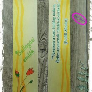 Ballagói szalag filmnyomott 5 cm széles - sárga alap, Ballagási emlék felirat és idézet