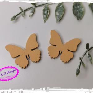 Barack színű fa pillangó 2,2*2,5 cm