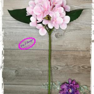 Gumi hortenzia szál kb. 40 cm hosszú, fejátmérő kb. 12 cm - rózsaszín