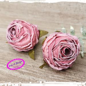 Gyűrt szirmú rózsa virágfej kb. 4 cm fejátmérő - mályva