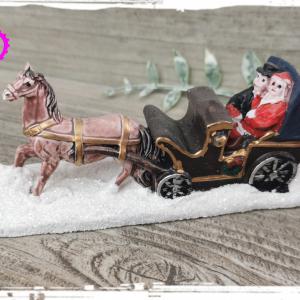 Karácsonyi jármű figura kb. 13,5*5 cm - lovas