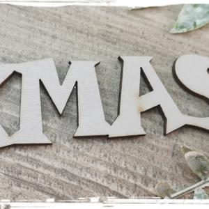 XMAS fa felirat 10*2,5 cm - szürke
