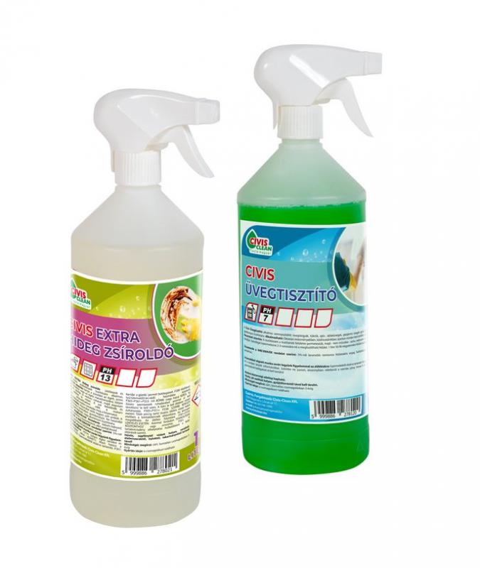 Civis Üvegtisztító & Extra hideg zsíroldó csomag