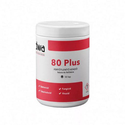 DWA 80 plus nedves kéz és felületfertőtlenitő kendő 50lap/doboz virucid