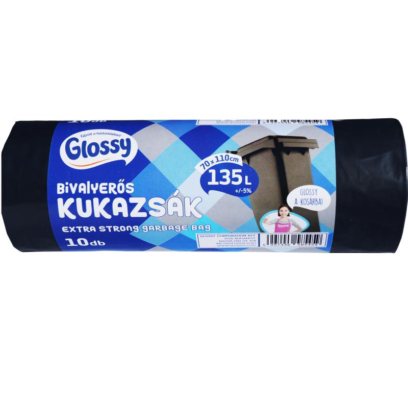 Glossy bivalyerős kukazsák 135L/10db (70x110cm)
