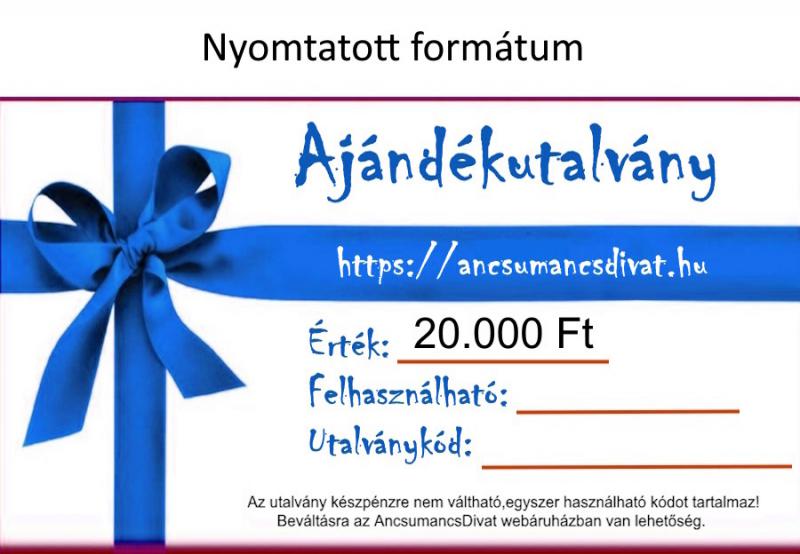 20000 Forint értékű Ajándékutalvány - Nyomtatott formátum