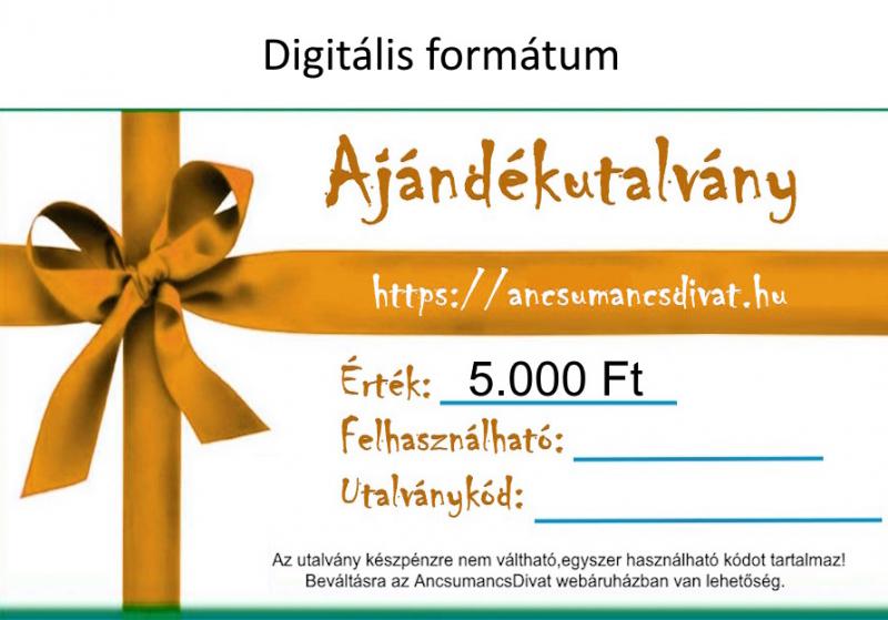 5000 Forint értékű Ajándékutalvány - digitális formátum