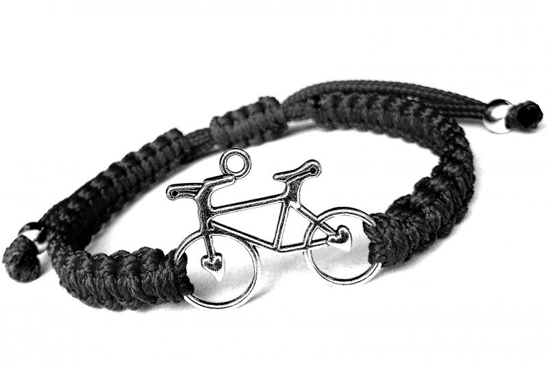 Biciklis kabala makramé karkötő fekete