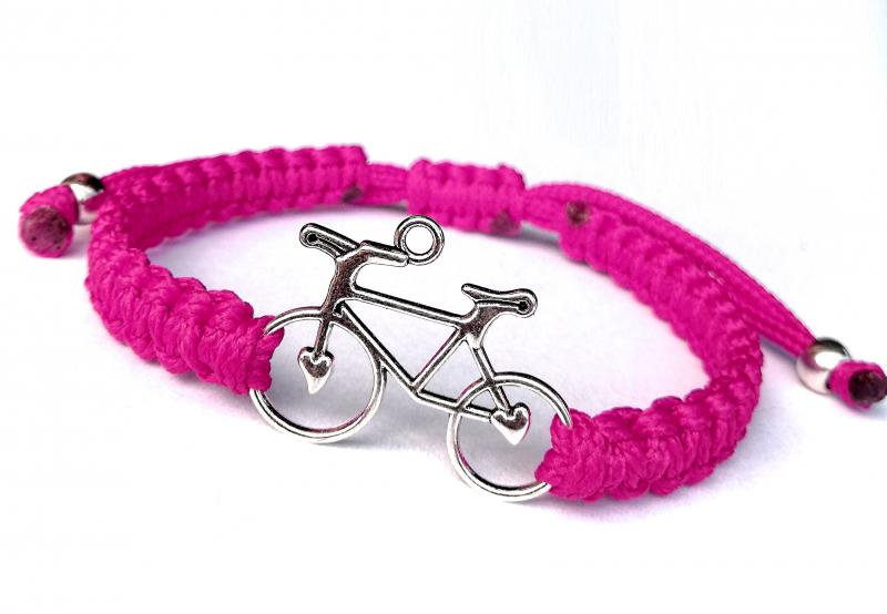 Biciklis kabala makramé karkötő pink
