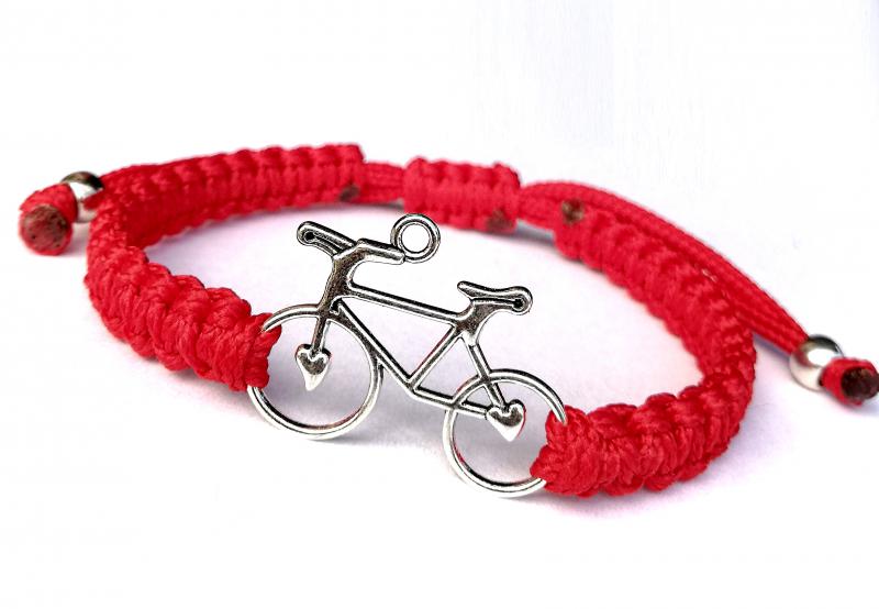 Biciklis kabala makramé karkötő piros
