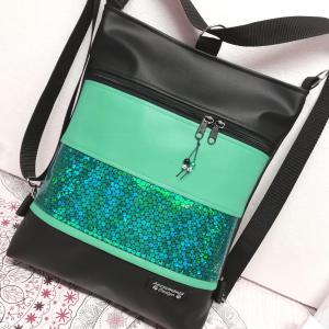 3in1 hátizsák univerzális  táska zöld-zöld hologram