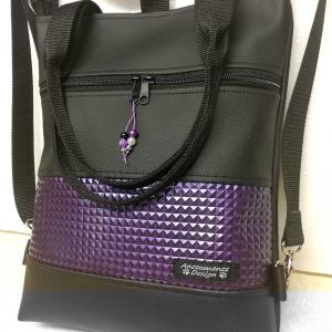 4in1 hátizsák rohangálós táska 3D piramis lila betéttel