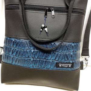 4in1 hátizsák univerzális rohangálós táska 3D kék-fekete betéttel