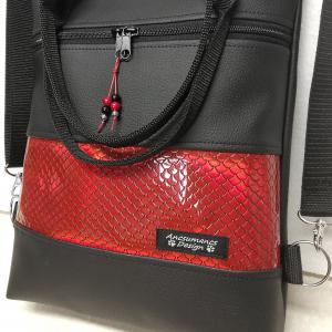 4in1 hátizsák univerzális rohangálós táska vérvörös mermaid hologramos betéttel