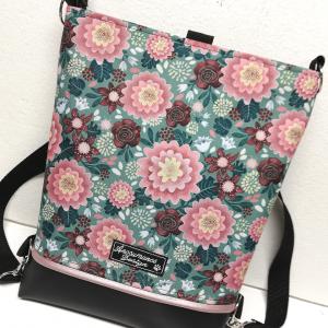 Ani virágai - hátulzsebes 3in1 textilbőr hátizsák univerzális táska