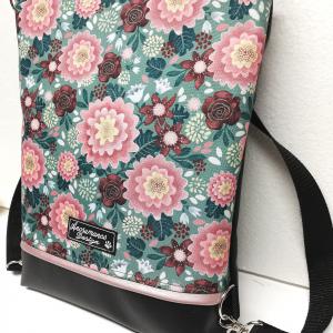 Ani virágai - hátulzsebes 3in1 textilbőr hátizsák univerzális táska