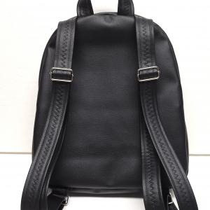 Back Pack M hátizsák - Elegáns fekete csajos mandalákkal textilbőr pántokkal 33x27x10