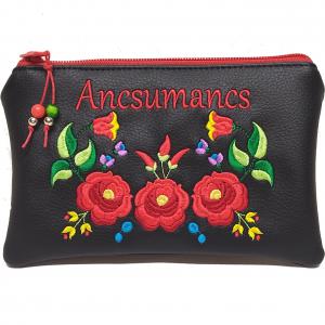 Bella crossbody oldaltáska szett neves pénztárcával 28x24cm - Hímzett Kalocsai virágos Hungarian Folkart30