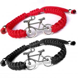 Biciklis kabala makramé páros karkötő szett fekete piros