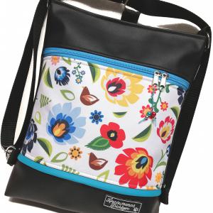 Folk virágok kis türkizzel 3in1 női hátizsák univerzális táska