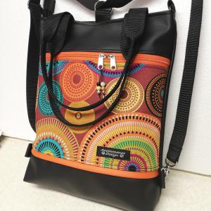 Mandalák 4in1 női hátizsák pakolós rohangálós táska narancs díszítéssel