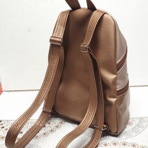 MAXIM BackPack L hátizsák - Réti virágok púder és bronz alapon textilbőr pántokkal 36x28x16