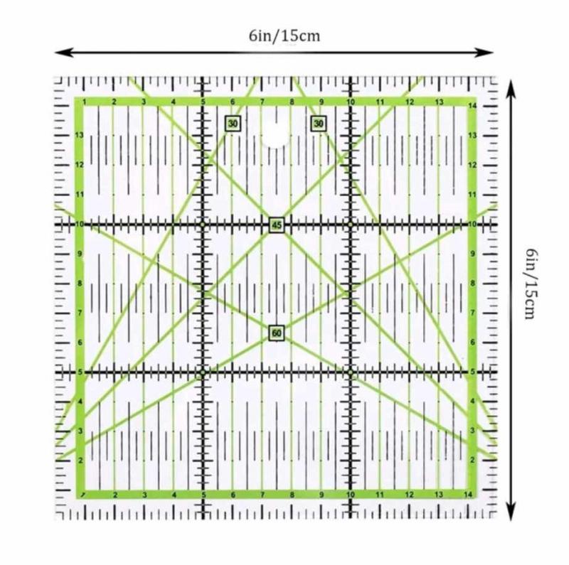 Professzionális Patchwork vonalzó, 15 x 15 cm