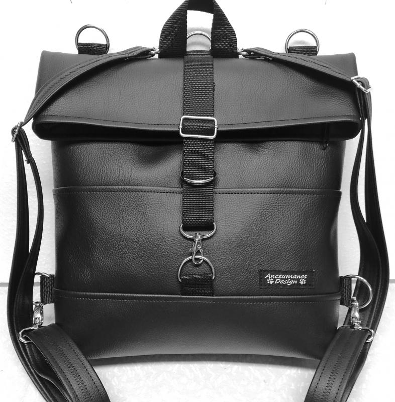 Rolltop univerzális táska hátizsák full fekete
