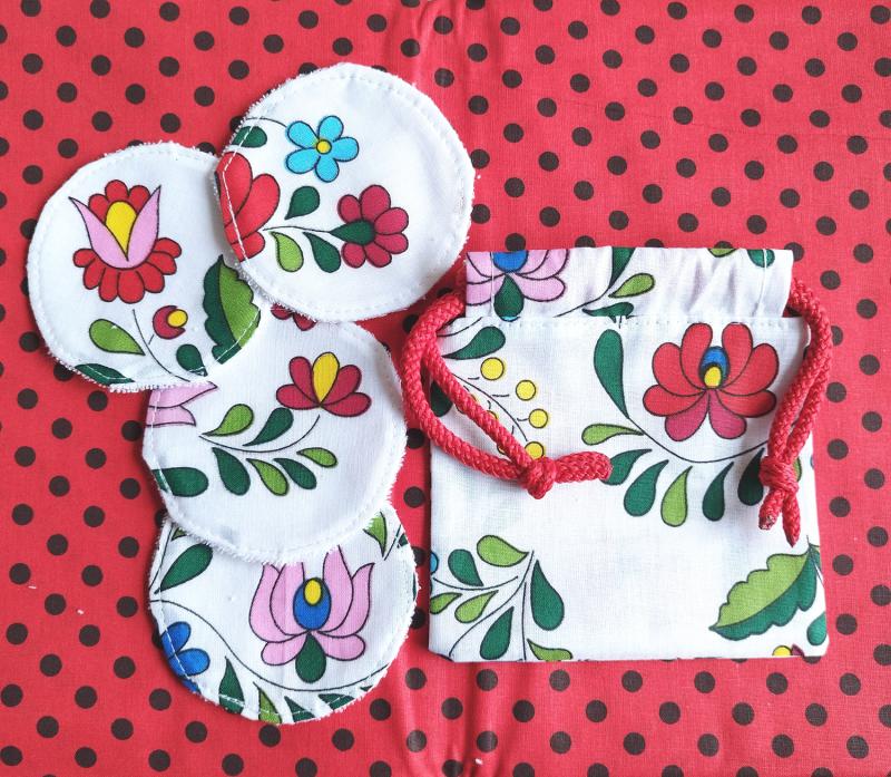 Textil arctisztító korong készlet kalocsai virágok 4 db + tasak