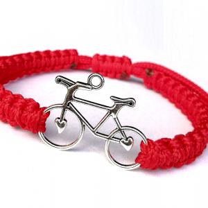 Biciklis kabala makramé karkötő piros