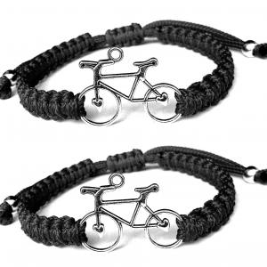 Biciklis kabala makramé páros karkötő szett fekete fekete