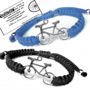 Biciklis kabala makramé páros karkötő szett fekete Jeans-kék