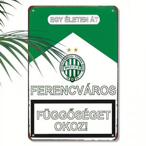 Ferencváros - Retro stílusú dekorációs fémtábla