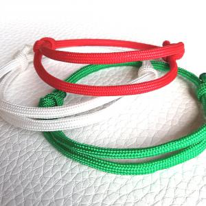 Kabala paracord magyaros karkötő szett piros-fehér-zöld