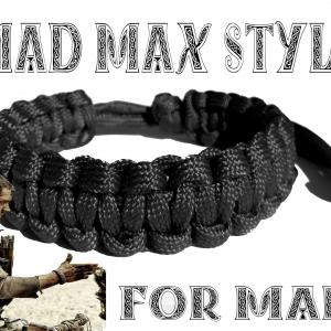 MAD MAX STYLE Cobra férfi paracord karkötő BLACK
