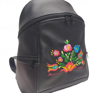 MAXIM BackPack L hátizsák - Hímzett Matyó virágcsokor fekete alapon Hungarian Folkart25