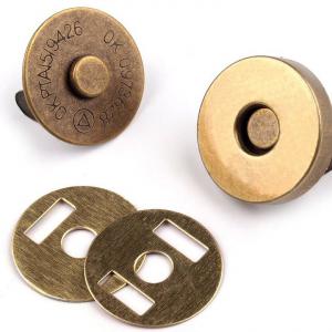 Táskamágnes mágneszár 14mm-es antik bronz 10 szett/csomag