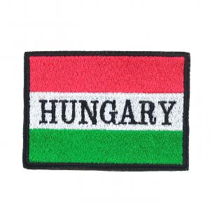 Vasalható varrható hímzett felvarró folt Magyar zászló HUNGARY felirattal 7x4,5cm