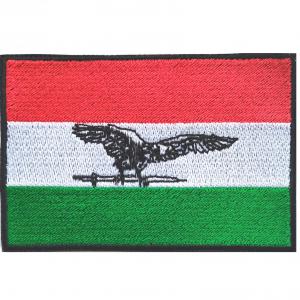 Vasalható varrható hímzett felvarró folt Magyar zászló turul madárral 10x7cm