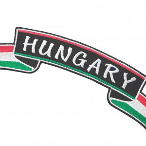 Vasalható varrható hímzett nagy felvarró hátfelvarró  HUNGARY szalag 26x8cm