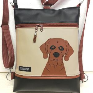 Vizsla kutya 3in1 textilbőr hátizsák univerzális táska applikált mintával