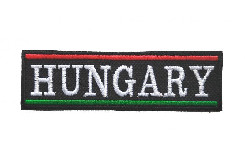 Vasalható varrható hímzett felvarró folt  Hungary felirat 10x3cm