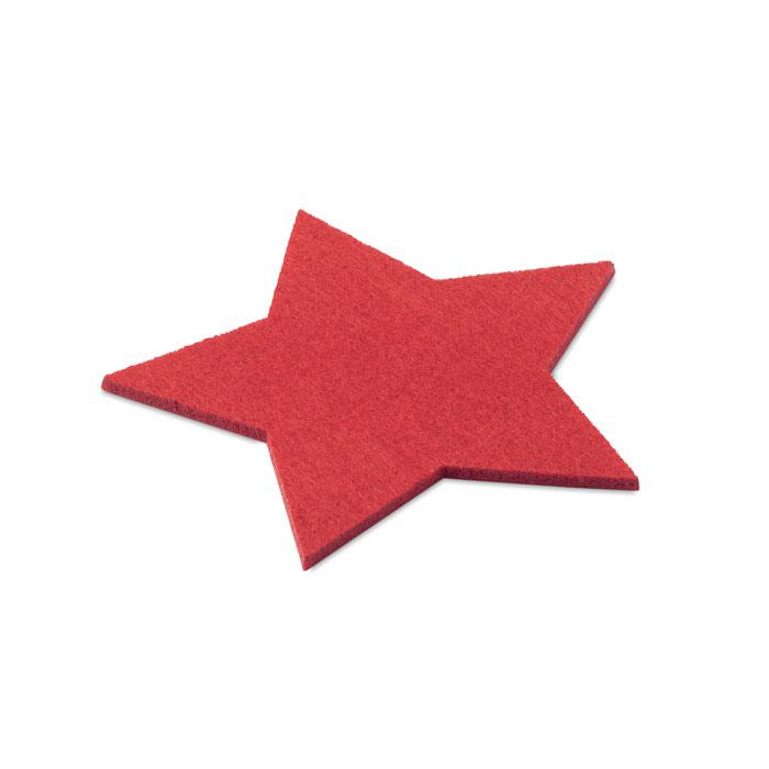 4 db RPET filc csillag poháralátét piros