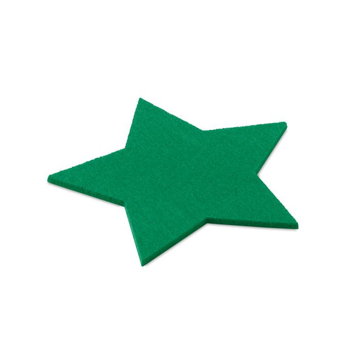 4 db RPET filc csillag poháralátét zöld